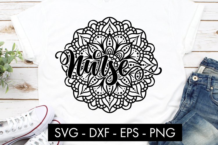 Nurse Mandala SVG Cut file Sublimation