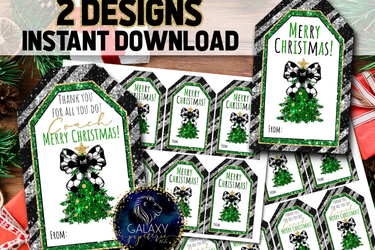 Soccer Christmas Favor Tag, Coach and Team Appreciation