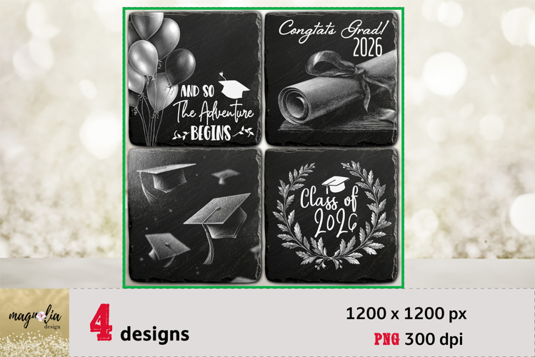 CLASS OF 2026 slate coaster design engraving png