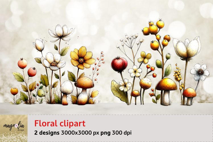 watercolor wild flower sublimation clipart png