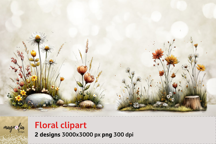 watercolor wild flower sublimation clipart png