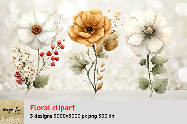 watercolor wild flower sublimation clipart png