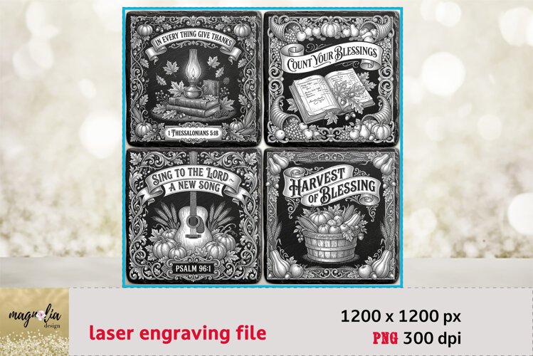 Harvest Blessing PNG | Fall Laser Engraving Files example image 1