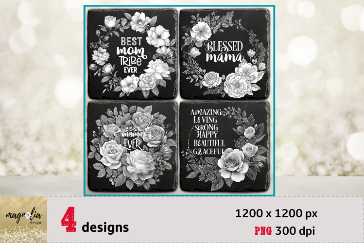 Blessed mama| Mothers day slate coaster engraving png