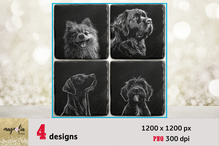 DOF FACE slate coaster set engraving png