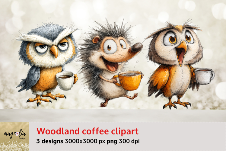 Cute owls,Hedgehog, watercolor sublimation clipart png