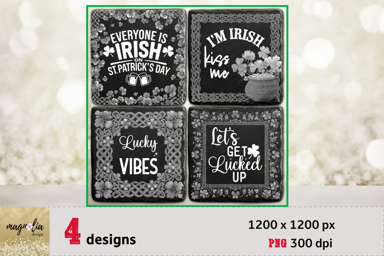 st.Patricks day slate coaster engraving bundle png