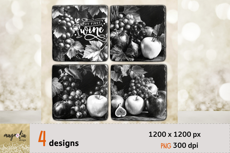 Grape coaster bundle PNG, winery, farm coaster