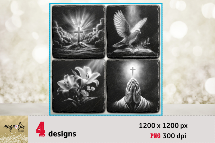 Christian EASTER slate coaster engarving file png