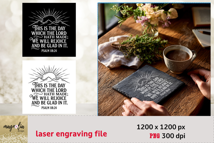 This Is The Day Bible Verse PNG | Psalm 118:24