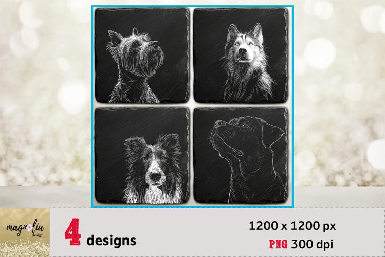 DOF FACE slate coaster set engraving png