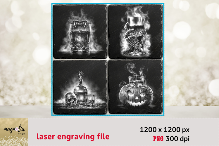 Vampire Bones Whiskey PNG, Gothic Laser Engraving png