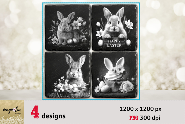 EASTER BUNNY slate coaster engarving gesign