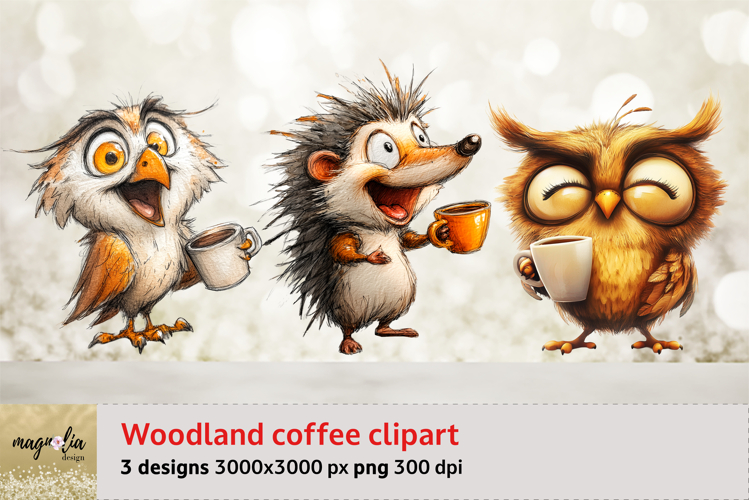 Cute owls,Hedgehog, watercolor sublimation clipart png