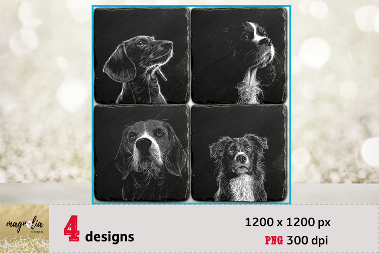 DOF FACE slate coaster set engraving png