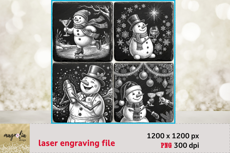Cheers Snowman PNG laser engraving file