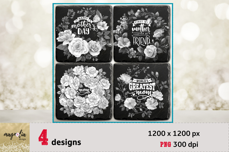 Blessed mama| Mothers day slate coaster engraving png