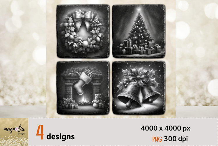Christmas coaster, wreath, jingle bells, PNG