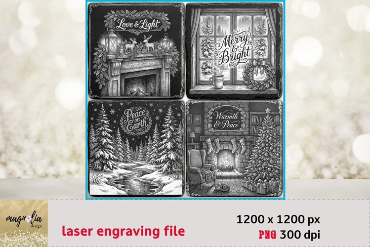 Christmas Home PNG | Cozy Holiday Laser Engraving Files