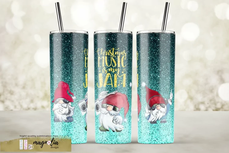 Christmas gnomes Tumbler design Christmas music is my jam