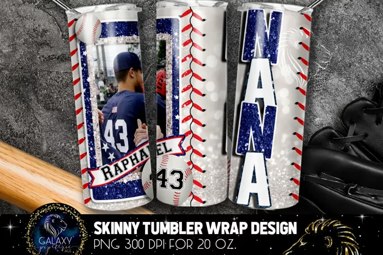 Add Photo Blue Baseball Nana Tumbler Design, Baseball Nana