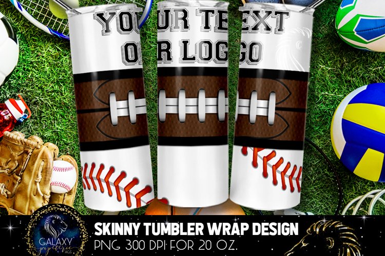 Baseball   Football Sublimation Tumbler, Football Baseball