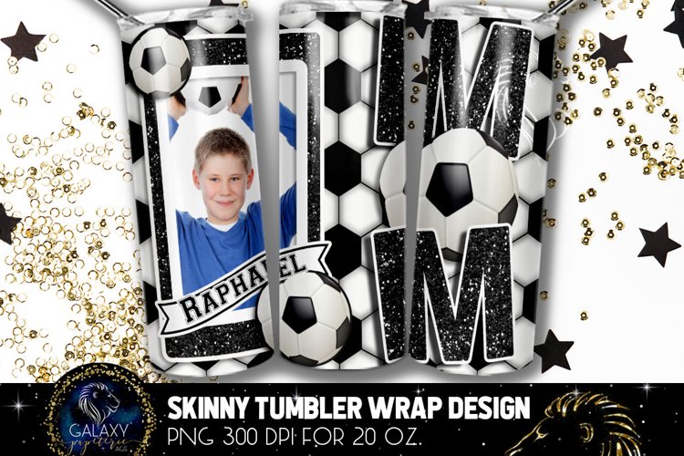 Add Photo Black Soccer Mom Tumbler Design, Soccer Mom example image 1
