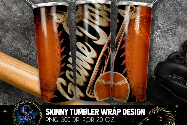 Black Orange Game Day Baseball Tumbler Sublimation, Vintage
