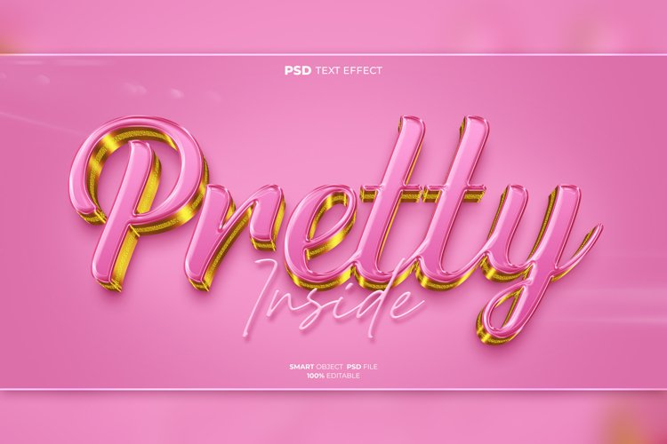 Pretty 3D editable text effect example image 1