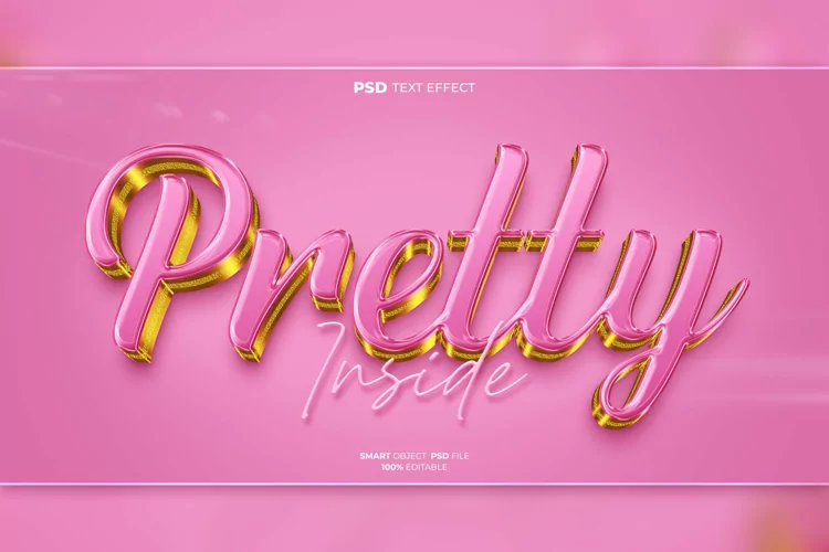 Pretty 3D editable text effect
