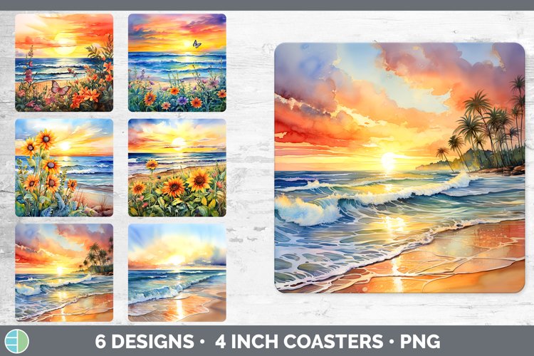 Watercolor Beach Clipart Image 4