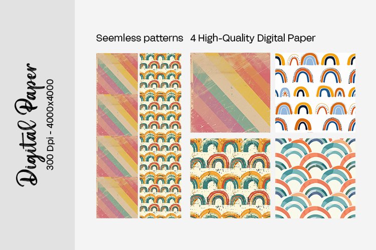Boho digital paper Seamless backgrounds