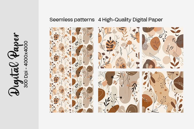 Boho digital paper Seamless backgrounds