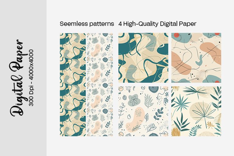 Boho digital paper Seamless backgrounds