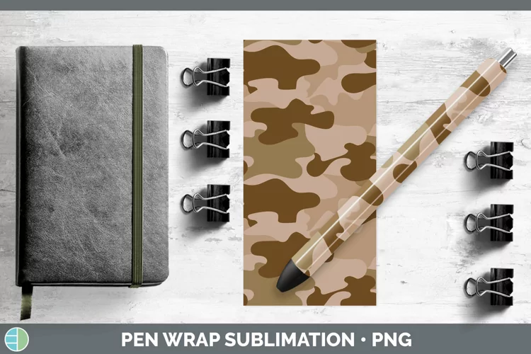 Pretty Camo Brown Pen Wrap Sublimation Epoxy Pen Designs