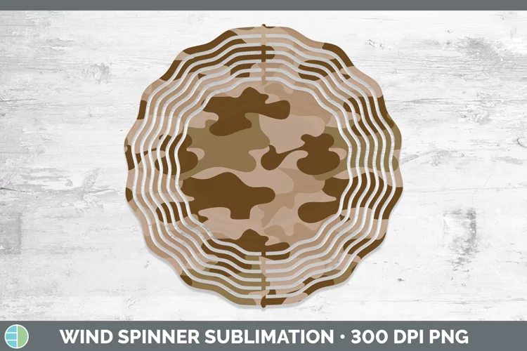 Pretty Camo Brown Wind Spinner Sublimation Spinner Designs
