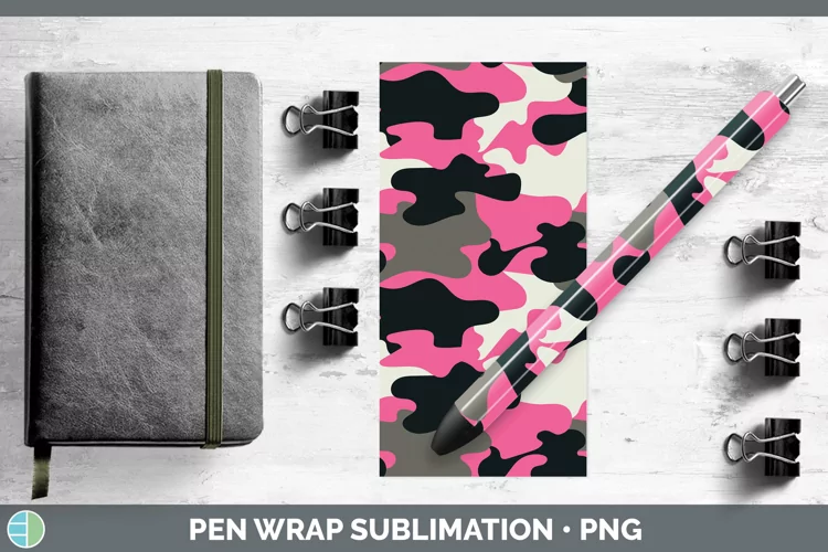 Pretty Camo Pink Pen Wrap Sublimation Epoxy Pen Designs
