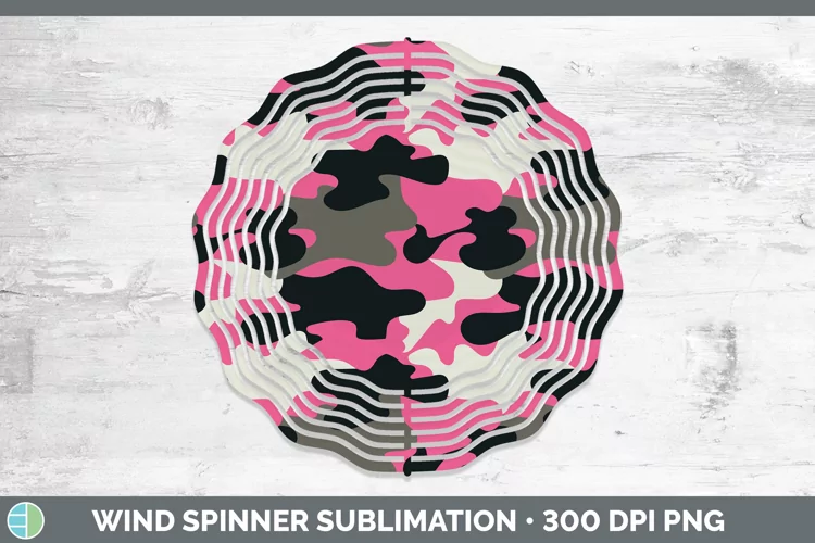 Pretty Camo Pink Wind Spinner Sublimation Spinner Designs
