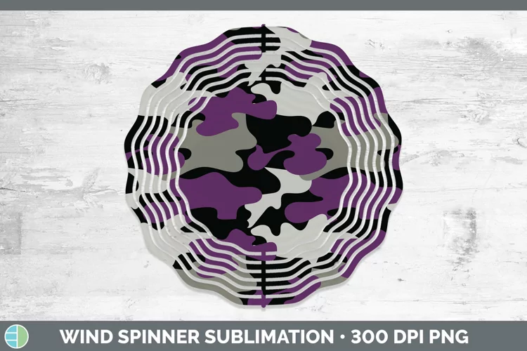 Pretty Camo Purple Wind Spinner Sublimation Spinner Designs