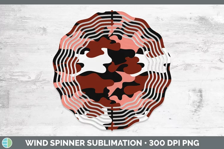 Pretty Camo Red Wind Spinner Sublimation Spinner Designs