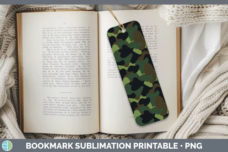 Pretty Camouflage Bookmark Sublimation Printable Designs