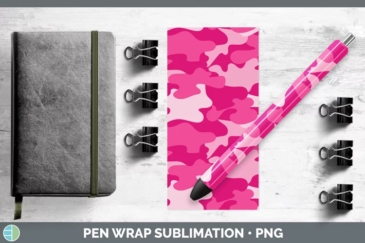 Pretty Camouflage Pink Pen Wrap Sublimation Epoxy Pen Design