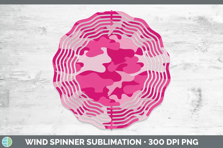 Pretty Camouflage Pink Wind Spinner Sublimation Spinner Desi