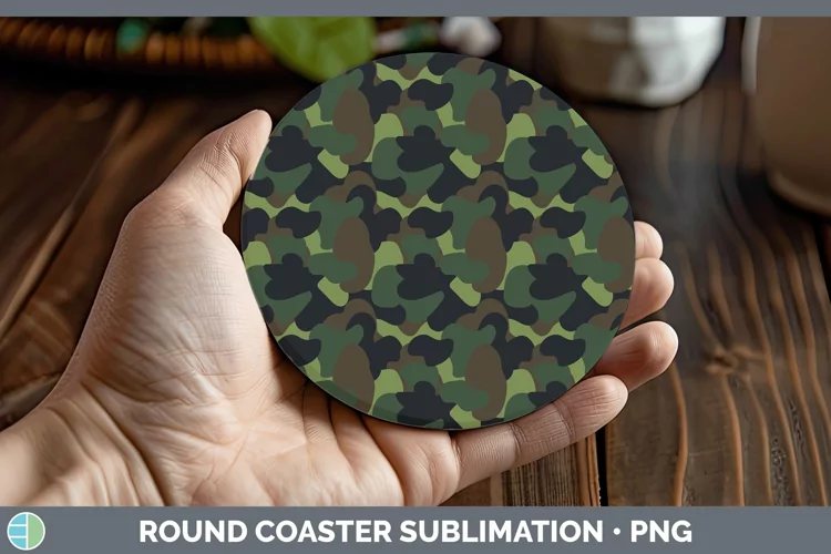 Pretty Camouflage Round Coaster Sublimation Coaster Designs