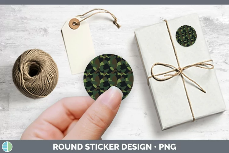 Pretty Camouflage Stickers | Round Labels Designs