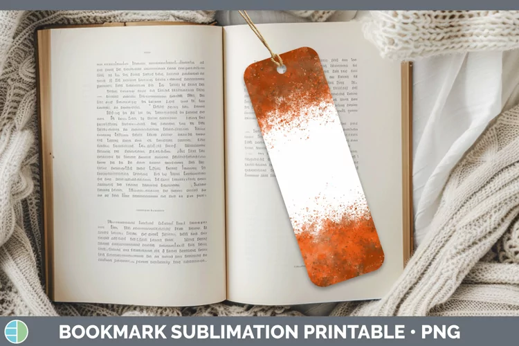 Pretty Color Splash Orange Bookmark Sublimation Printable De