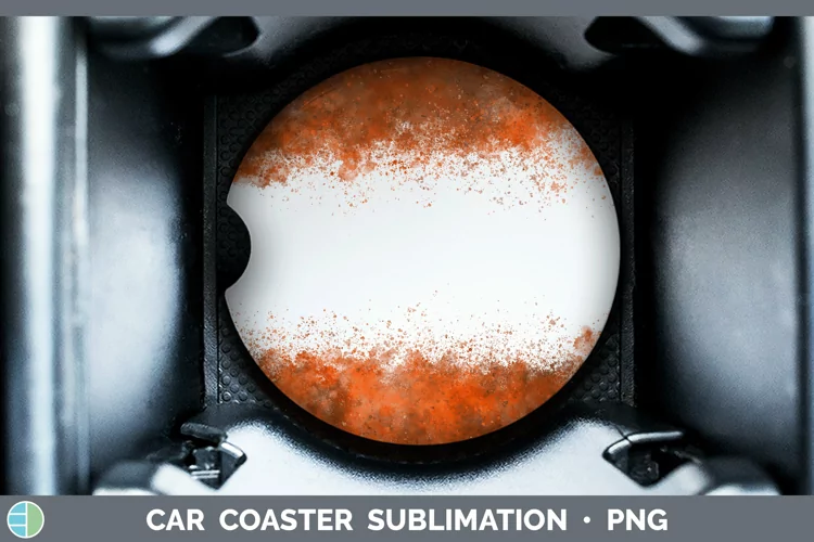 Pretty Color Splash Orange Car Coaster Sublimation Coaster D