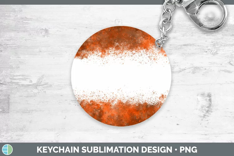 Pretty Color Splash Orange Keychain Sublimation Keyring Desi