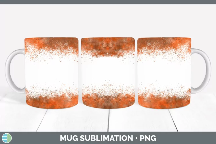 Pretty Color Splash Orange Mug Wrap Sublimation Coffee Cup D
