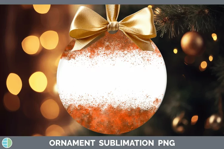 Pretty Color Splash Orange Ornament Sublimation Bauble Desig